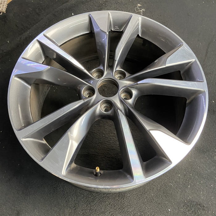 20" INFINITI QX60 22-26 20x8 , 5 V spoke Original OEM Wheel Rim - MACHINED GREY - View 7