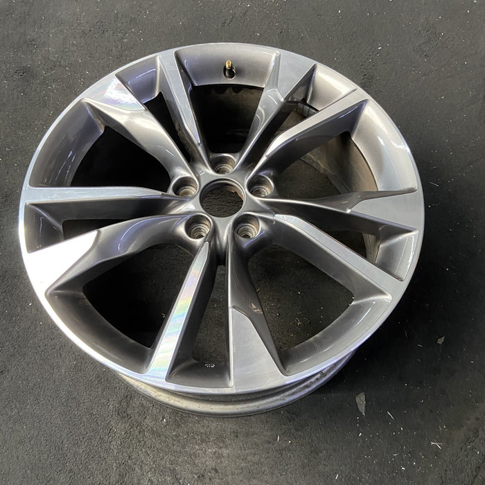 20" INFINITI QX60 22-26 20x8 , 5 V spoke Original OEM Wheel Rim - MACHINED GREY - View 8
