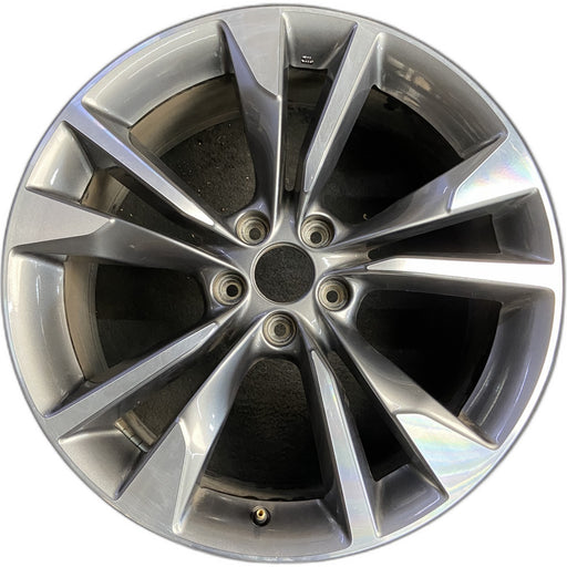 20" INFINITI QX60 22-26 20x8 , 5 V spoke Original OEM Wheel Rim - MACHINED GREY - Front View