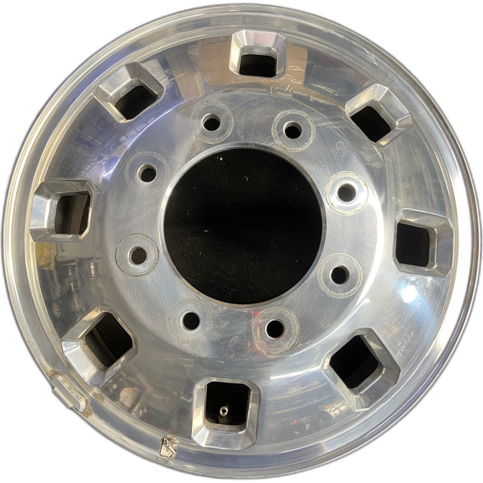 18" SIERRA 3500 PICKUP 24 DRW, 18x6.5, front Original OEM Wheel Rim - POLISHED - Front View