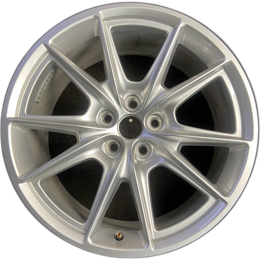 19" MUSTANG 24-26 19x8.5, , V spoke Original OEM Wheel Rim - SILVER - Front View