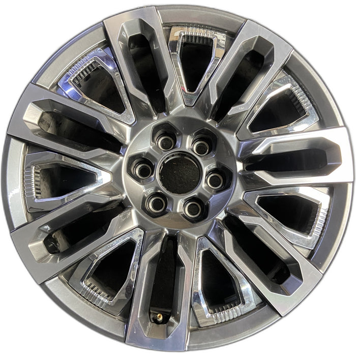 22" SIERRA 1500 PICKUP 24 22x9, open spoke , Original OEM Wheel Rim - MACHINED - Front View