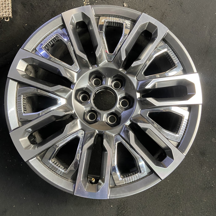 22" SIERRA 1500 PICKUP 24 22x9, open spoke , Original OEM Wheel Rim - MACHINED - Additional View