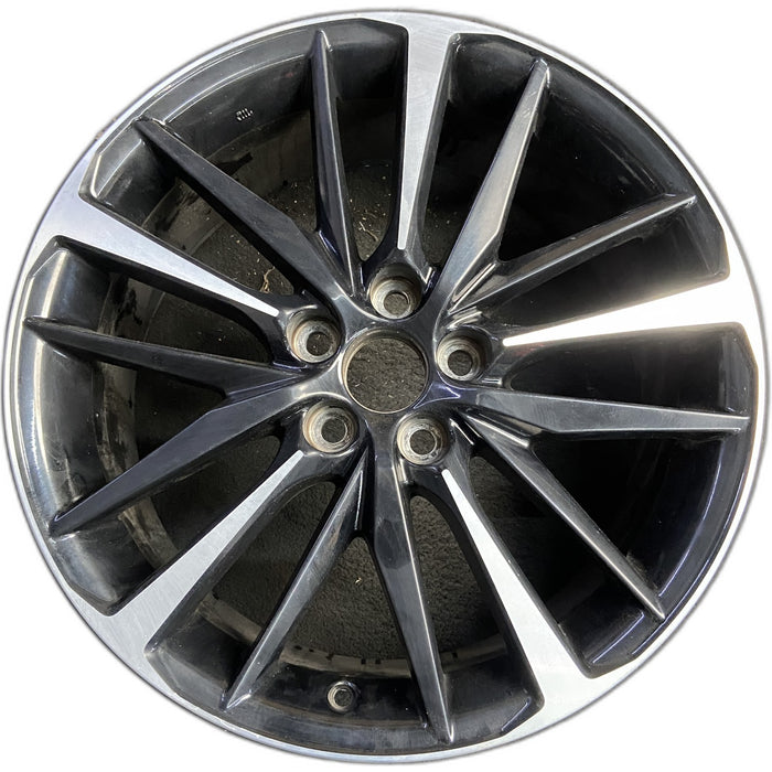 19" CAMRY 18-20 19x8 Original OEM Wheel Rim - MACHINED BLACK - Front View