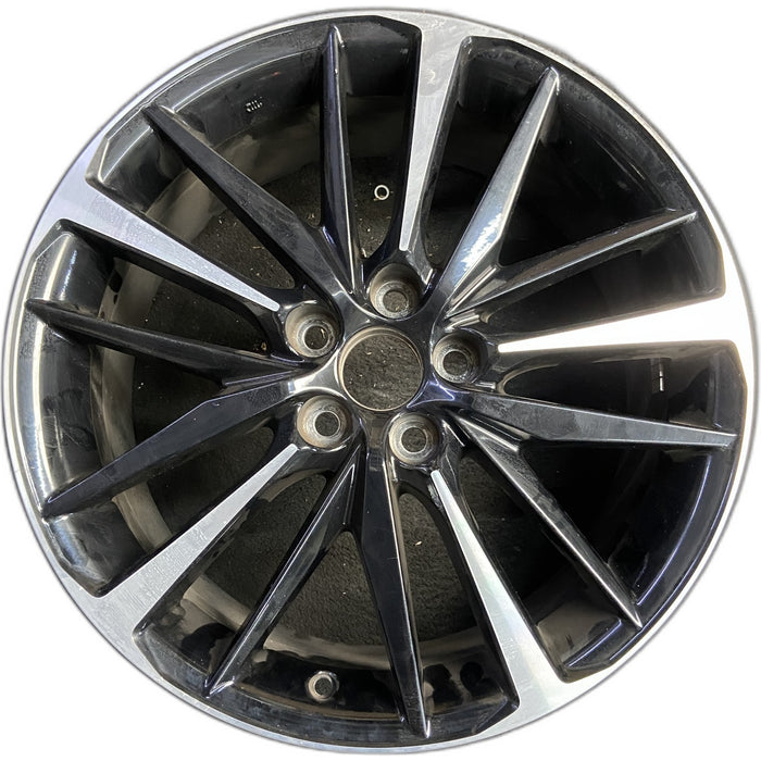 19" CAMRY 18-20 19x8 Original OEM Wheel Rim - MACHINED BLACK - Front View