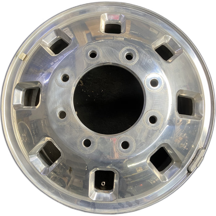 18" SIERRA 3500 PICKUP 24 DRW, 18x6.5, front Original OEM Wheel Rim - POLISHED - Front View