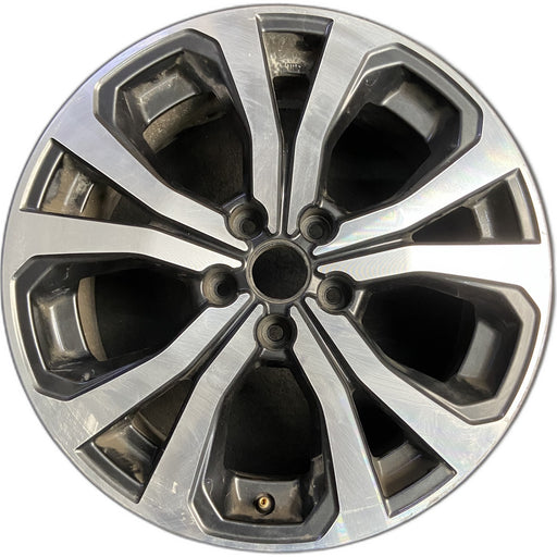 18" FORESTER 19 18x7 , w/ face, 5 V spoke Original OEM Wheel Rim - MACHINED - Front View