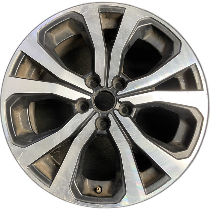18" FORESTER 19 18x7 , w/ face, 5 V spoke Original OEM Wheel Rim - MACHINED - Front View