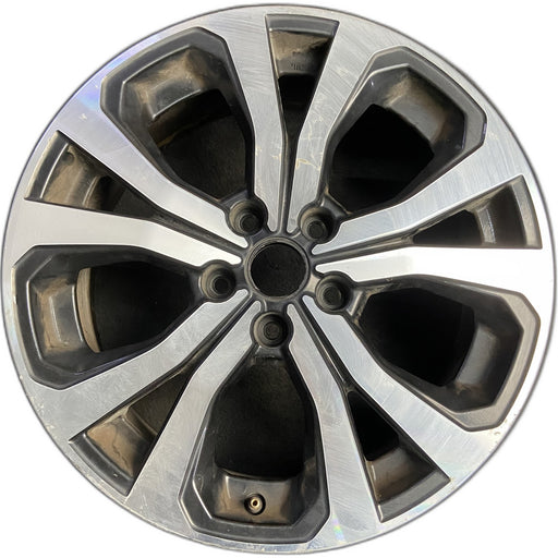 18" FORESTER 19 18x7 , w/ face, 5 V spoke Original OEM Wheel Rim - MACHINED - Front View