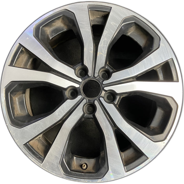 18" FORESTER 19 18x7 , w/ face, 5 V spoke Original OEM Wheel Rim - MACHINED - Front View