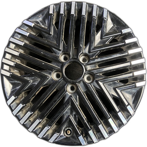 17" LEAF 23-25 17x6.5 Original OEM Wheel Rim - MACHINED BLACK - Front View