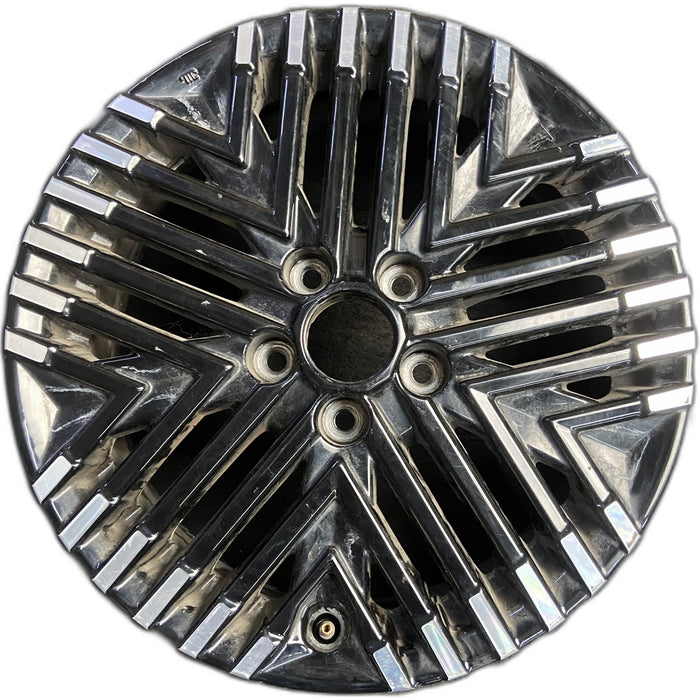17" LEAF 23-25 17x6.5 Original OEM Wheel Rim - MACHINED BLACK - Front View