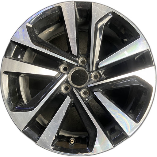 17" TIGUAN 22-24 17x7 Original OEM Wheel Rim - MACHINED BLACK - Front View