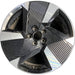 19" KICKS 25 , 19x7.5 , triple spoke Original OEM Wheel Rim - MACHINED BLACK - Front View