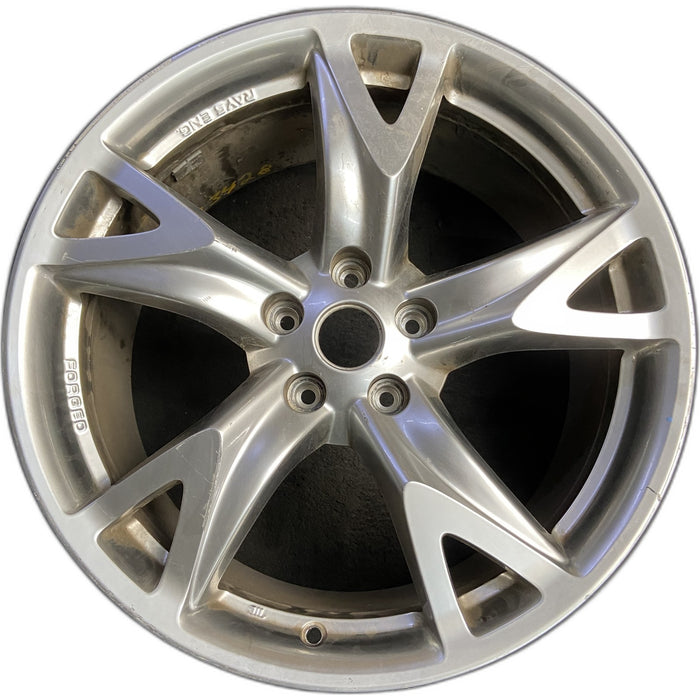 19" 370Z 09 , 19x9 , 5 spoke Original OEM Wheel Rim - SILVER - Front View