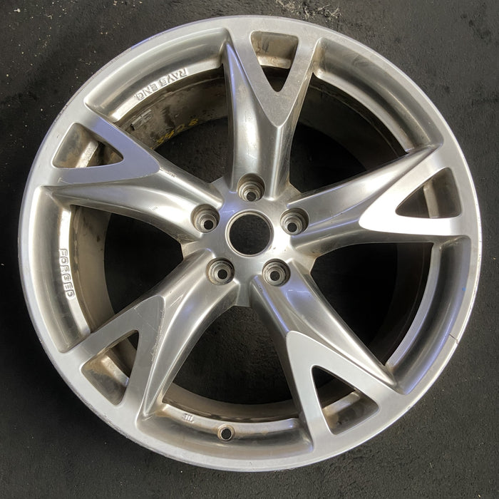 19" 370Z 09 , 19x9 , 5 spoke Original OEM Wheel Rim - SILVER - Additional View