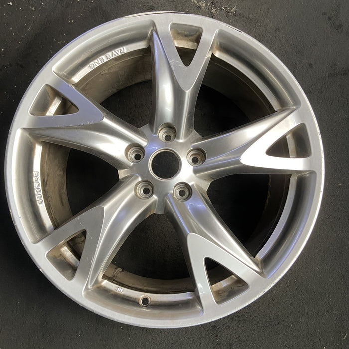19" 370Z 09 , 19x9 , 5 spoke Original OEM Wheel Rim - SILVER - Additional View