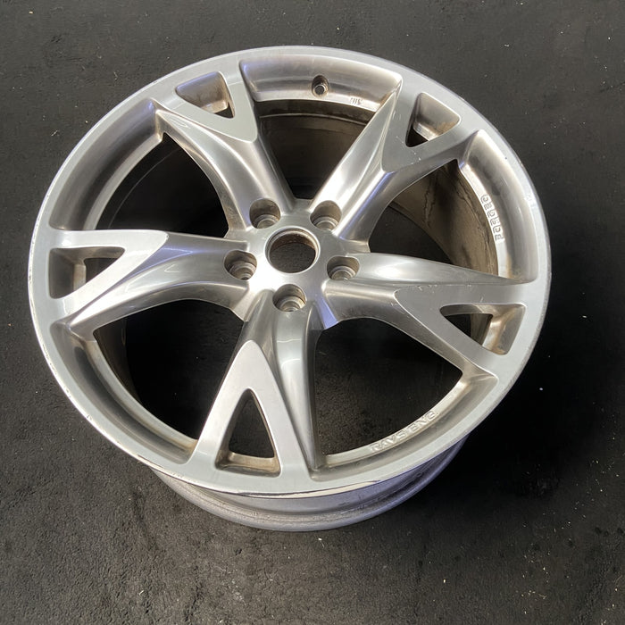 19" 370Z 09 , 19x9 , 5 spoke Original OEM Wheel Rim - SILVER - View 8