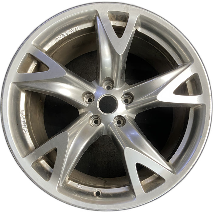 19" 370Z 09 , 19x10 , 5 spoke Original OEM Wheel Rim - SILVER - Front View