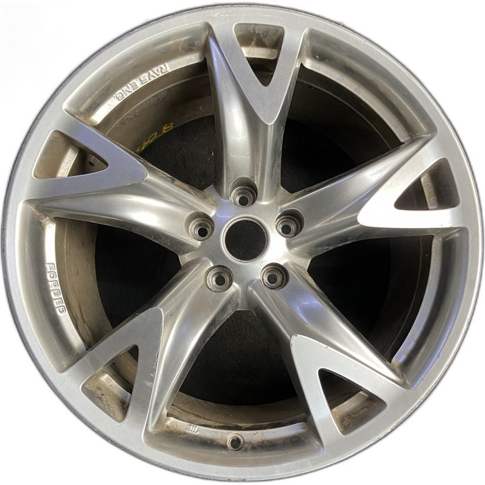 19" 370Z 09 , 19x10 , 5 spoke Original OEM Wheel Rim - SILVER - Front View