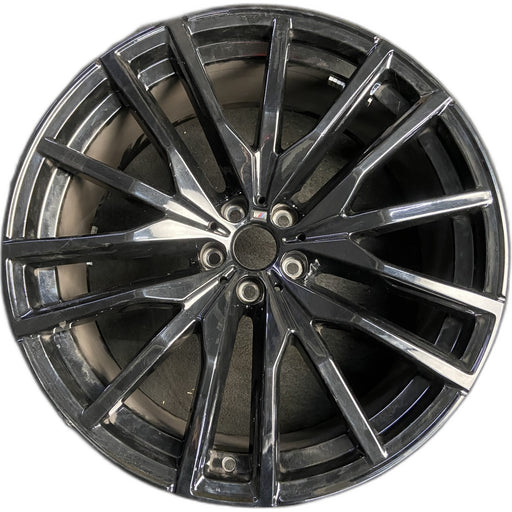 22" BMW X5 21-26 22x9.5, 15 spoke, Original OEM Wheel Rim - BLACK - Front View