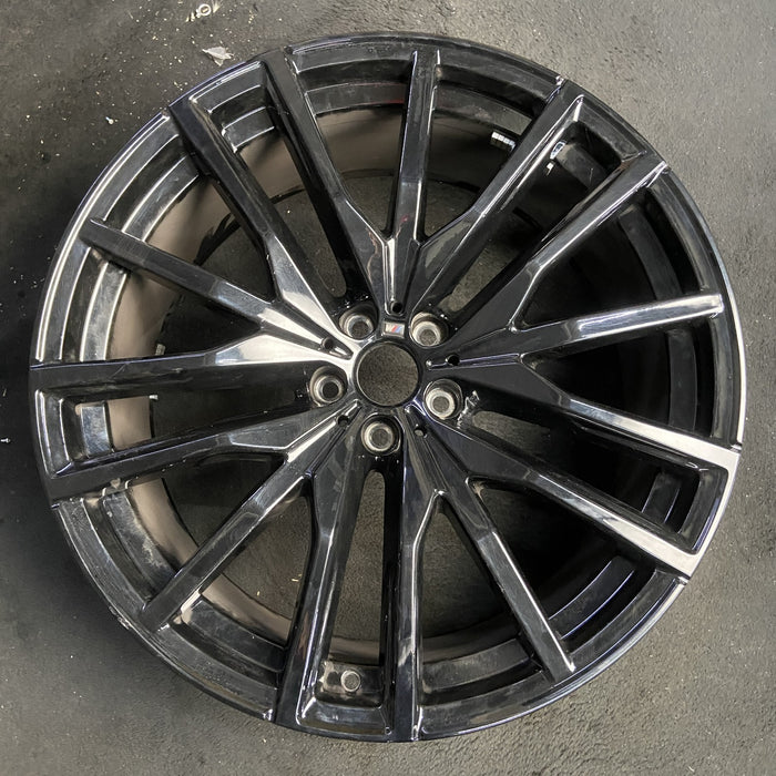 22" BMW X5 21-26 22x9.5, 15 spoke, Original OEM Wheel Rim - BLACK - Additional View