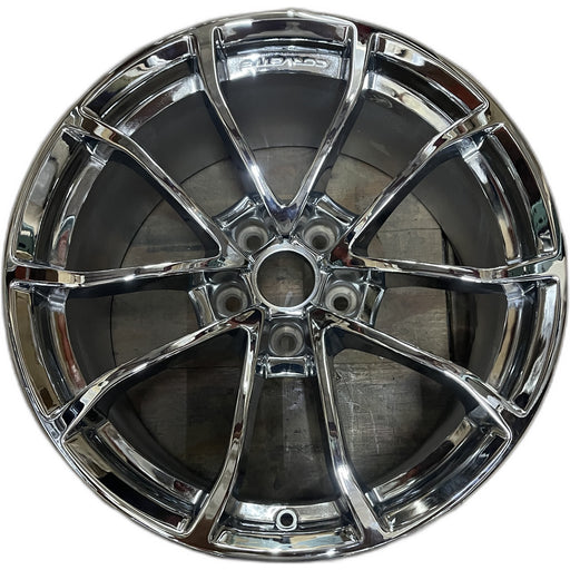 19" CORVETTE 12 19x10, front, 10 spoke, Original OEM Wheel Rim - CHROME - Front View