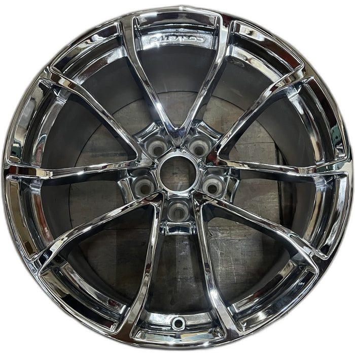 19" CORVETTE 12 19x10, front, 10 spoke, Original OEM Wheel Rim - CHROME - Front View