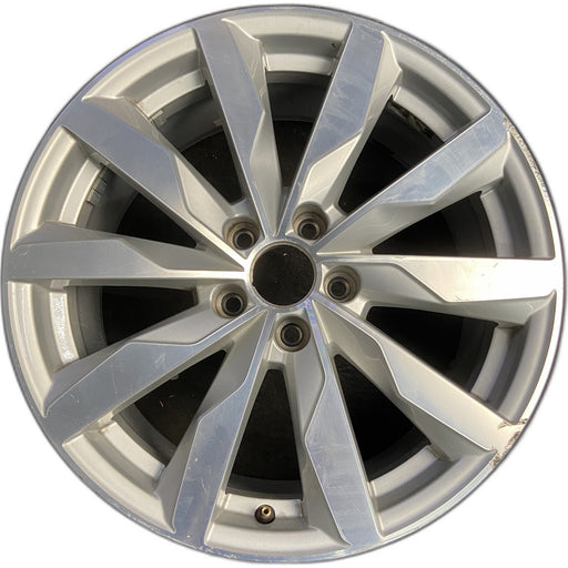 18" AUDI A4 16 18x8 , , blade spoke design Original OEM Wheel Rim - MACHINED - Front View