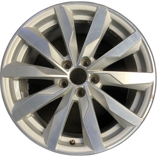 18" AUDI A4 16 18x8 , , blade spoke design Original OEM Wheel Rim - MACHINED - Front View