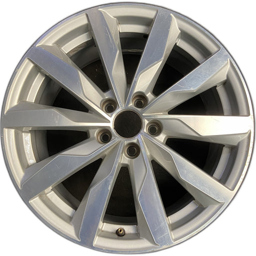18" AUDI A4 16 18x8 , , blade spoke design Original OEM Wheel Rim - MACHINED - Front View