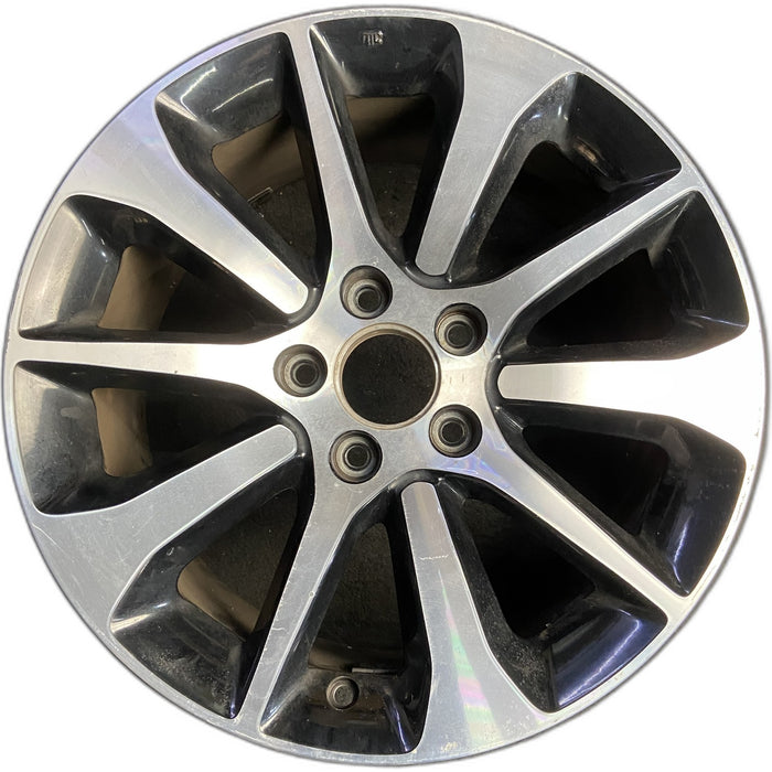 17" TLX 15-17 17x7.5 Original OEM Wheel Rim - MACHINED BLACK - Front View