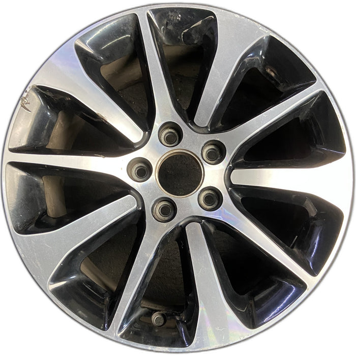 17" TLX 15-17 17x7.5 Original OEM Wheel Rim - MACHINED BLACK - Front View