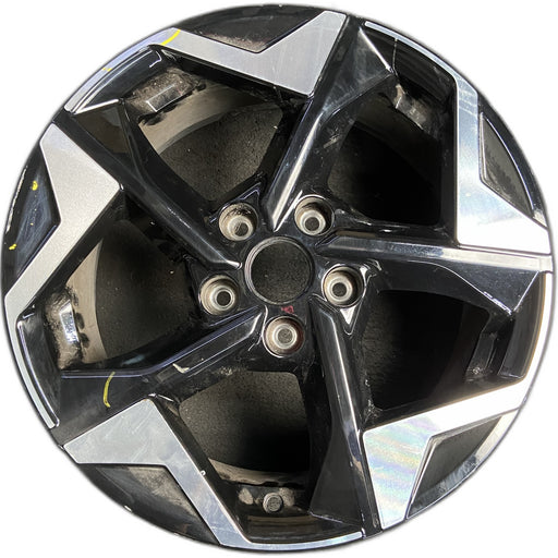 17" SELTOS 24-26 17x7 , Original OEM Wheel Rim - MACHINED BLACK - Front View