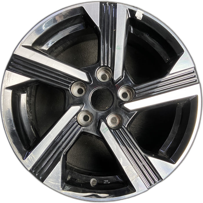 16" SENTRA 24-25 16x6.5, alloy Original OEM Wheel Rim - MACHINED BLACK - Front View