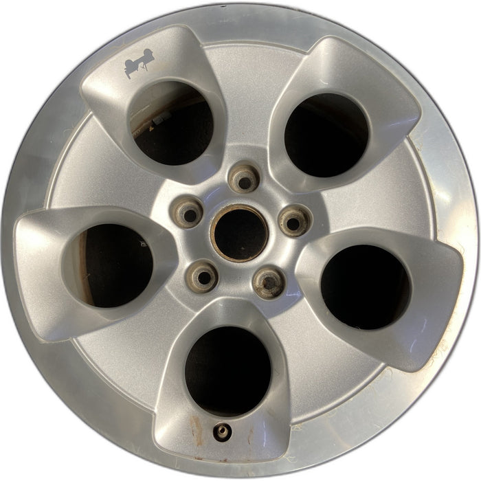 18" WRANGLER 13 18x7.5, 5 hole Original OEM Wheel Rim - MACHINED SILVER - Front View