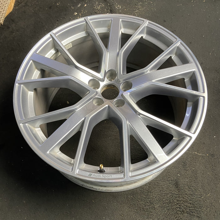 21" E-TRON 21-23 21x9.5 , 5 spoke, W spoke Original OEM Wheel Rim - SILVER - View 7