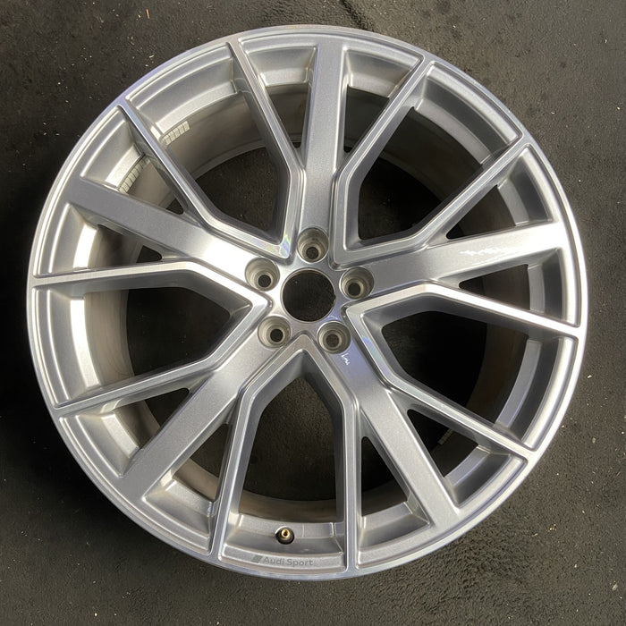 21" E-TRON 21-23 21x9.5 , 5 spoke, W spoke Original OEM Wheel Rim - SILVER - Additional View
