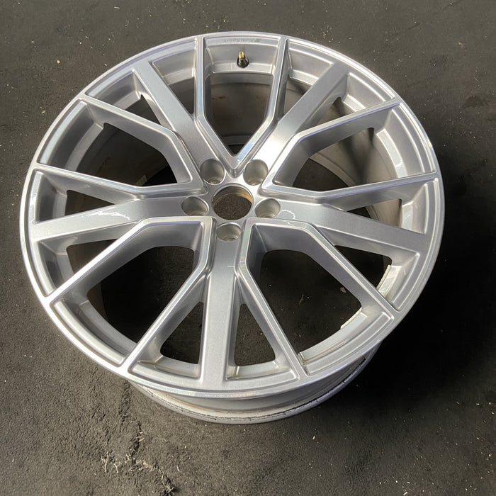 21" E-TRON 21-23 21x9.5 , 5 spoke, W spoke Original OEM Wheel Rim - SILVER - View 8