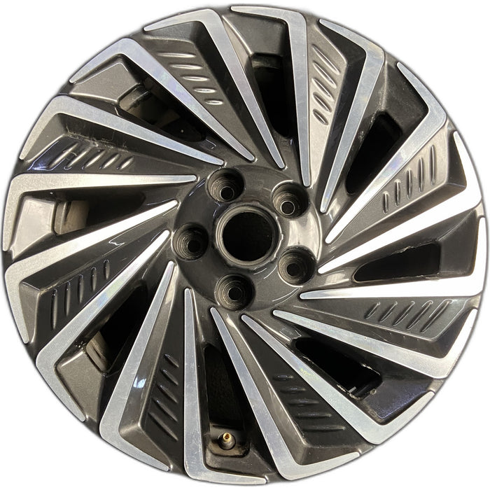17" SONATA 20 hybrid, 17x7 Original OEM Wheel Rim - MACHINED CHARCOAL - Front View