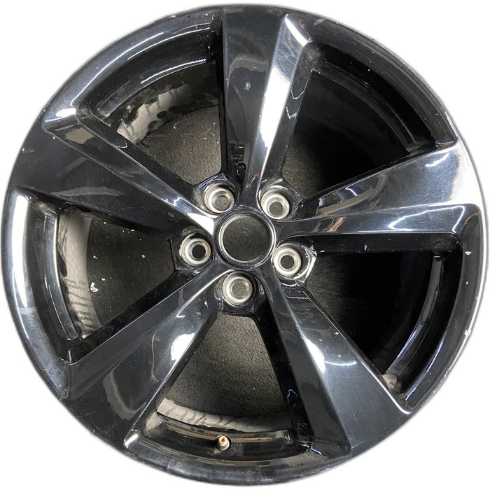 19" MUSTANG 20 19x8.5 , 5 spoke, Original OEM Wheel Rim - BLACK - Front View