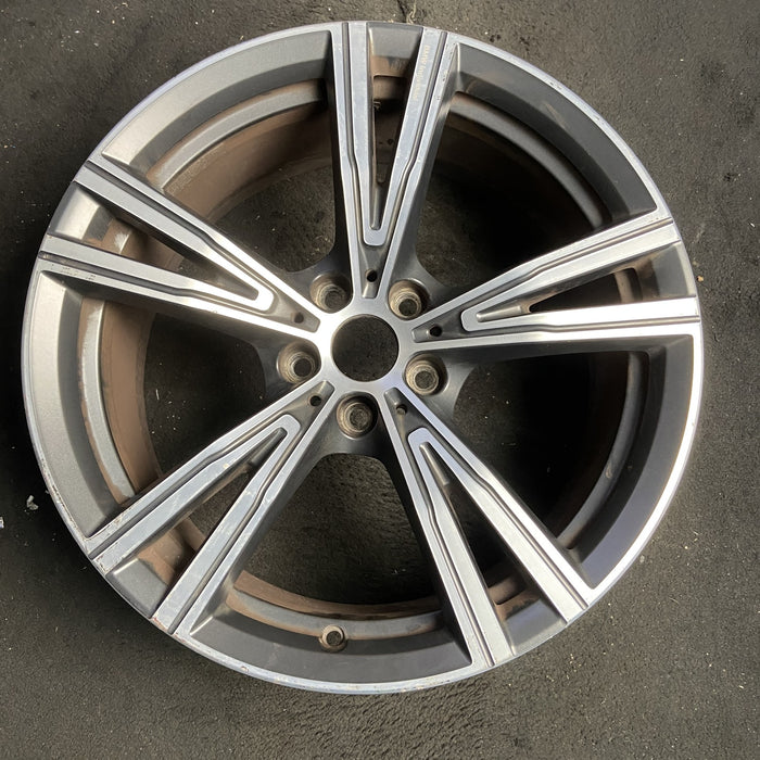 19" BMW 330e 21-24 19x8, , V spoke Original OEM Wheel Rim - MACHINED CHARCOAL - Additional View