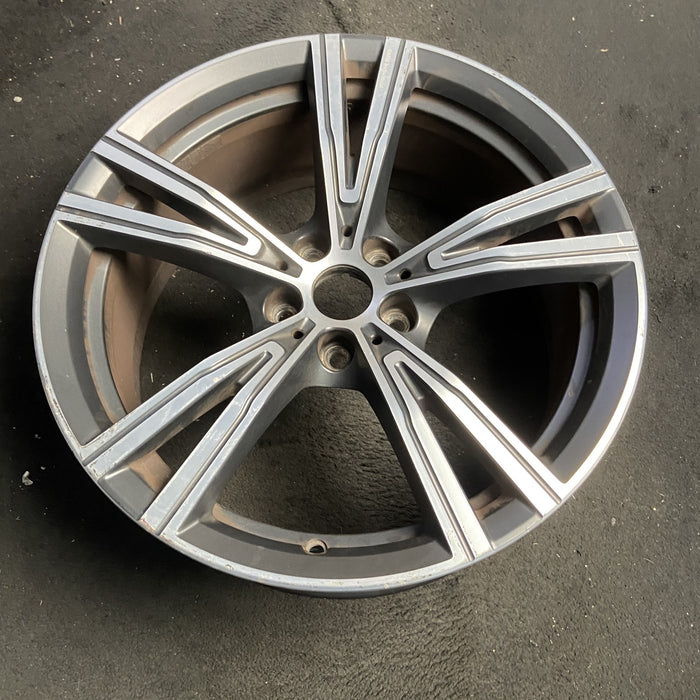 19" BMW 330e 21-24 19x8, , V spoke Original OEM Wheel Rim - MACHINED CHARCOAL - View 7