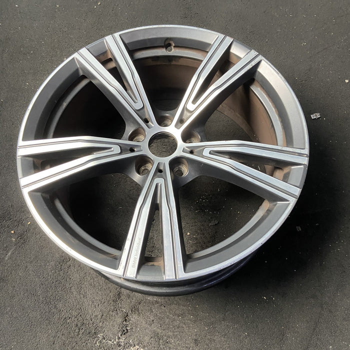 19" BMW 330e 21-24 19x8, , V spoke Original OEM Wheel Rim - MACHINED CHARCOAL - View 8