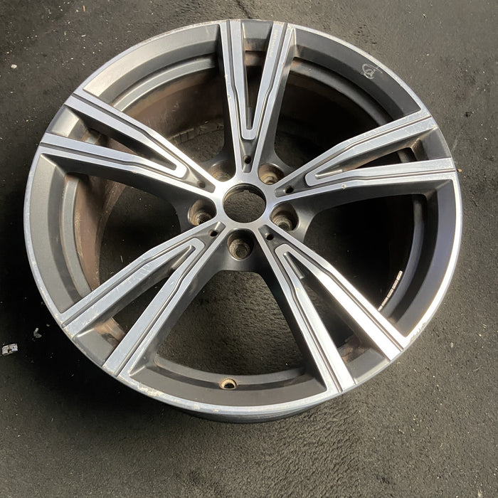 19" BMW 330e 21-24 19x8, , V spoke Original OEM Wheel Rim - MACHINED CHARCOAL - View 7