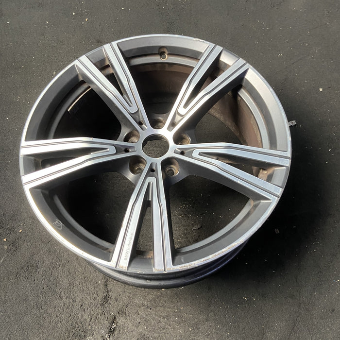 19" BMW 330e 21-24 19x8, , V spoke Original OEM Wheel Rim - MACHINED CHARCOAL - View 8