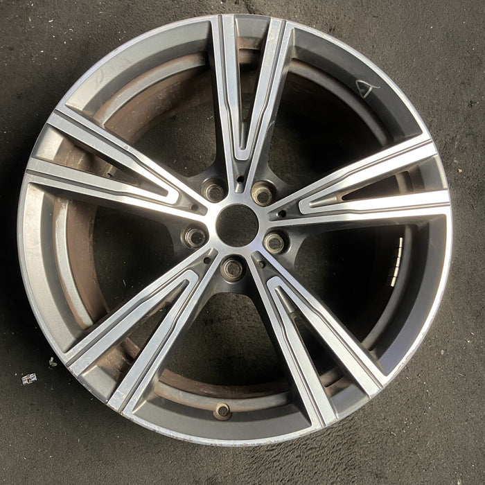 19" BMW 330e 21-24 19x8, , V spoke Original OEM Wheel Rim - MACHINED CHARCOAL - Additional View