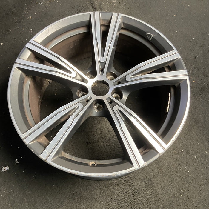 19" BMW 330e 21-24 19x8, , V spoke Original OEM Wheel Rim - MACHINED CHARCOAL - View 7
