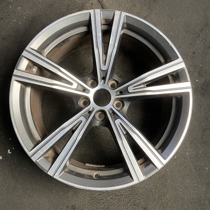 19" BMW 330e 21-24 19x8, , V spoke Original OEM Wheel Rim - MACHINED CHARCOAL - Additional View