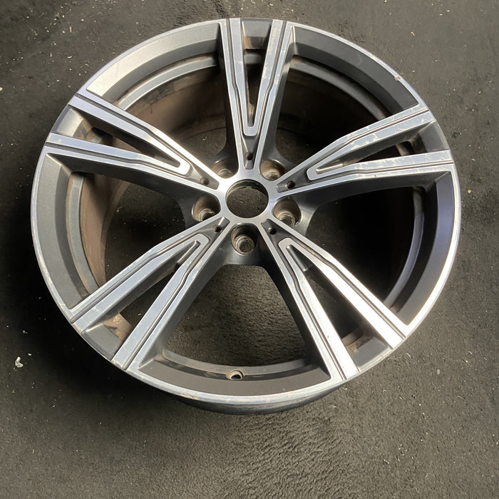 19" BMW 330e 21-24 19x8, , V spoke Original OEM Wheel Rim - MACHINED CHARCOAL - View 7